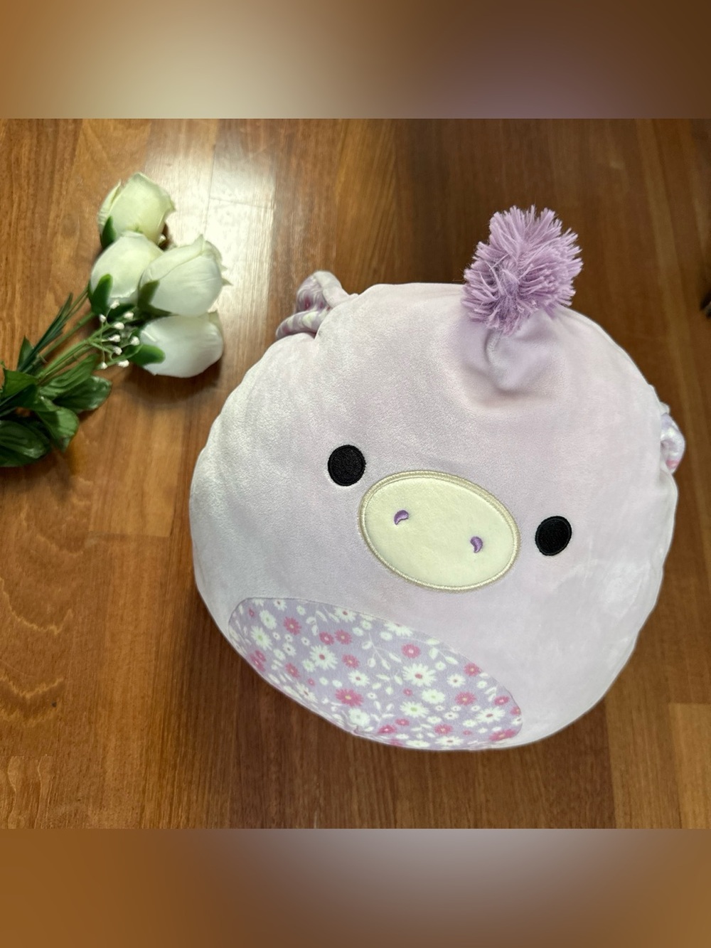 Squishmallows Lavender Floral Pig Plush